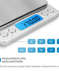 Dead On Accurate Kitchen Scale 500g 0.01g Digital Food Scale with backlit LCD displaying 170.00 and buttons for unit conversion