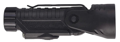 Vantage 180 Degree Dual Beam Firefighter LED Flashlight With Helmet Mount side view, right angle, rugged design.
