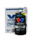 Real Deal Full Synthetic Gear Oil Sae 75W140 built for manual shifts in a convenient pouch next to an outer box.
