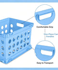 Detailed view of Top Rated Hassle Free Breezy Blue Stackable Plastic Storage Bin with full grip handles, showcasing comfort for easy transport.