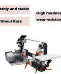 Badass 72X2 Inch Belt Sander and Polisher featuring variable speed dial, industrial design for knife sharpening and rust removal.