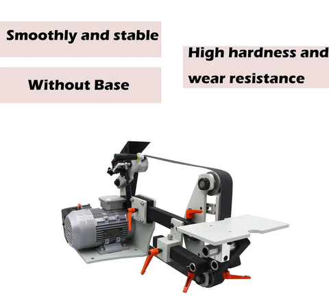 Badass 72X2 Inch Belt Sander and Polisher featuring variable speed dial, industrial design for knife sharpening and rust removal.