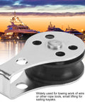 Two Pack 25mm Bearing Pulleys Wheel Set for Steel Wire Rope Lifting and Towing shown with yachts in background