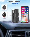 J1772 To NACS EV Charging Adapter For Tesla Chargers, 80 Amp 250 Volt, shown with dimensions on car dashboard