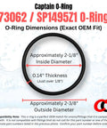 Replacement SP1495Z1 Union O Ring 273062 Three Pack For Pool And Spa Filter Fittings Compatible With Hayward Jacuzzi Waterway Pentair And More Ideal For Leaky Seals And Quick DIY Pool Maintenance. Black rubber O-ring, 2-1/8 in ID, 2-3/8 in OD, 0.14 in thick