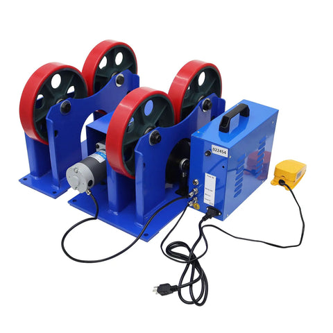 Beefy 110V Welding Tank Turning Rolls Linkage Roller With Rotary Positioner, Adjustable 0.8 To 32 Inch Diameter, 2200 Lb Capacity, PU Rollers For Welding Setup And Equipment Support, with foot pedal