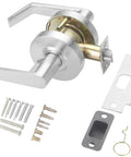 Passage Closet Door Lever Heavy Duty Built To Last Commercial Grade Satin Chrome Non Locking Door Handles With Latch For Interior Doors ADA Compliant Cylindrical Lever Hardware