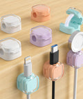 Magnetic Cable Clips And Adjustable Cord Holders For Home Office Desk Car Wall And Nightstand Adhesive Wire Keeper Organizer Keeps Type C USB HDMI Cables Neatly Routed 8 Pack Crystal Multicolor.