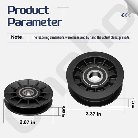 Dimensions of pulleys in Beefed Up V Idler And Flat Pulley Drive Belt Kit For John Deere Lawn Tractors Replacement Belts Kit