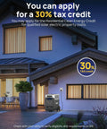 Massive 3840Wh Portable Power Station with LiFePO4 battery outside a house showing 30% tax credit eligibility