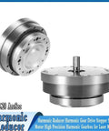 Next Level Precision Harmonic Drive Reducer Paired With An Input Axial Servo Motor Delivering Smooth 20 Arcsec Performance For Robust Cnc Rotary Tables And Heavy Industry Robots Absolutely Built To Crush It Daily, showing a metallic harmonic reducer assembly.