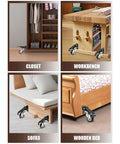 Heavy Duty Retractable Caster Swivels With Foot Release Brake 2.5 Inch Polyurethane Wheels on closet and workbench.