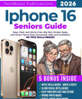 Image of Senior Citizens iPhone 16 Help Book Large Print Step By Step Tutorial For Regular Folks, featuring seniors using smartphone.
