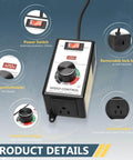 AC Motor Speed Controller 100V-120V 15A Max Variable Fan Speed Controller, Electronic Voltage Regulator with LED Display