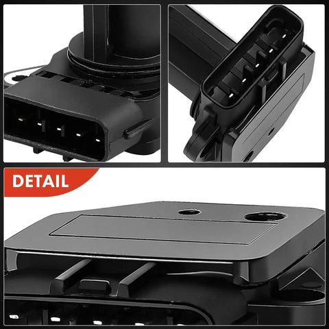 Mass Air Flow Sensor 5 Pins Replacement For Toyota Lexus Scion Vehicles Plug And Play MAF Sensor close-up black plastic connector