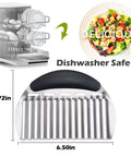 Hendiy two-piece onion slicer and potato cutter set; stainless steel blades with black handle, 6.5in by 4.7in, dishwasher safe