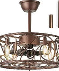 Dope Rustic Boho Ceiling Fan With Light And Remote, 18 Inch Low Profile Flush Mount Ceiling Fan, vintage copper motor, E12 base