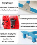 Portable Wire Spool Rack Dispenser with strong support and anti-falling foot pad design, showing tight buckle installation.