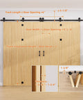 90 Inch Bi Folding Barn Door Hardware Track Kit For Eight Panels Accordion Style Durable Smooth Operation And Easy Install