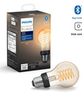 Smart Filament LED Bulbs White A19 Edison Style Two Pack For Vintage Look With Modern Vibe Mood Lighting box and bulb