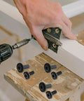 20 Piece Black Iron Socket Cap Screws And Barrel Nuts Kit in furniture assembly with drill for DIY projects