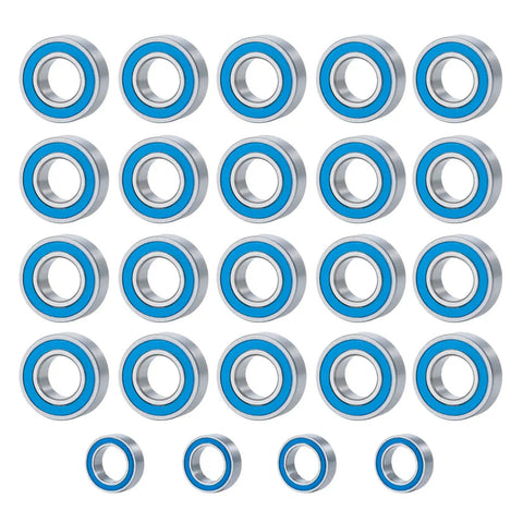 24 Piece Steel Rubber Sealed Ball Bearing Kit For Tamiya Super Clodbuster And Bullhead RC Crawler Upgrades, deep groove arrangement