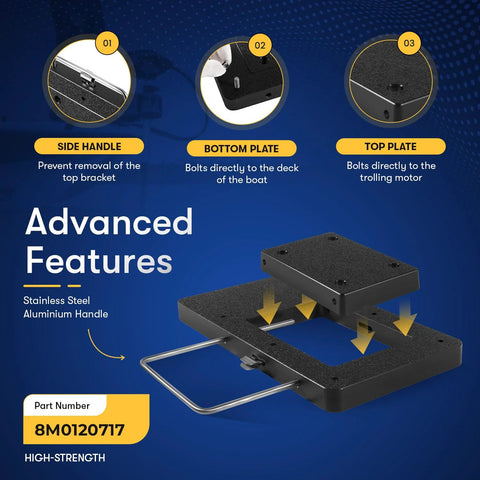 Advanced quick-release trolling motor bracket with features