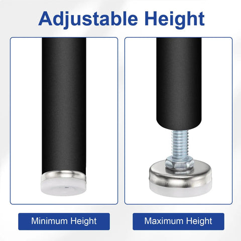 Image of Five Sixteenth Inch Eighteen Thread Adjustable Furniture Levelers Set of Four, showing minimum and maximum height adjustment.