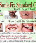 DIY At Home Dental Repair Kit For Missing Or Damaged Teeth With Color Matching Compound instructions and results.