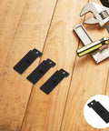 10 Piece Slatwall Hanger Hooks Set Dope Heavy Duty Carbon Steel No Drill Installation on wooden surface with tools