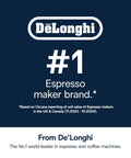 Must Have Essential Coffee Machine Maintenance Kit With BPA Free Water Filter Ion Exchange Tech Activated Carbon Plant Based Descaler For Most Espresso Machines With Filters DLSC306 Black DeLonghi #1 espresso maker brand graphic