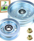 Dual idler pulley kit GY22172 and GY20629 for John Deere D140 L130 mower parts with steel construction and nuts