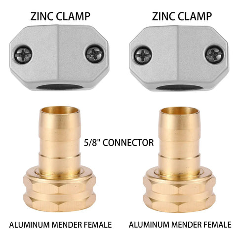 Zinc And Aluminum Female Hose Coupling For Five Eighths And Three Quarters Garden Hoses Dual Pack Durable Reusable Repair Fittings
