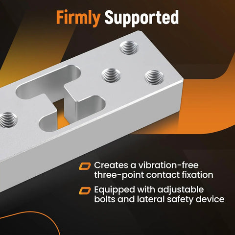 Universal Drill Press Support Plate Tool Set For 30 Ton Workshop Presses with locator plates shown close-up in silver.