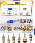 Car AC Repair Kit With 270 O Ring Seals And 40 Valve Core Set Plus Remover Tool for R12 R134a refrigerant systems displayed openly