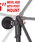 Go To Portable 300 PSI Shock Pump With Gauge For Mountain And Road Bikes And Motorcycles showing 6-inch swivel hose
