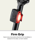 Quick Wrap Bike Light Set With 40 Lumen Headlight And 10 Lumen Taillight Cob LED For A Brighter Look Tool Free Install Battery Powered on bike seat post