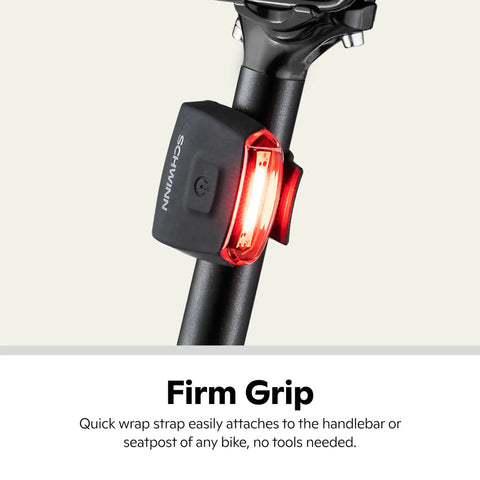 Quick Wrap Bike Light Set With 40 Lumen Headlight And 10 Lumen Taillight Cob LED For A Brighter Look Tool Free Install Battery Powered on bike seat post