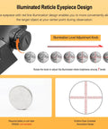 10x60 Finder Scope and 45 Degree Guide Scope With Illuminated Reticle Eyepiece brightness adjustment diagram