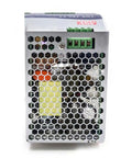 24V 20A 480W Three Phase DIN Rail Power Supply With 340 550 VAC Wide Input Ultra Slim 85mm Plug And Play Installation UL508 Certified Active PFC 93 Percent Efficiency Ideal For Industrial Automation And Semiconductor Fabrication. silver metal unit with hex grille