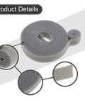 Premium Nylon Cable Organizer Strap Kick Your Desk Cord Chaos Into Shape With Reusable Loops To Ditch The Snarl And Keep Your Home Office Seamless Tangle Free, gray, rolled cord wrap.