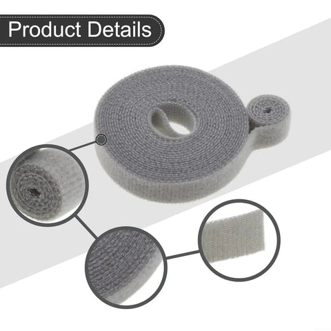 Premium Nylon Cable Organizer Strap Kick Your Desk Cord Chaos Into Shape With Reusable Loops To Ditch The Snarl And Keep Your Home Office Seamless Tangle Free, gray, rolled cord wrap.