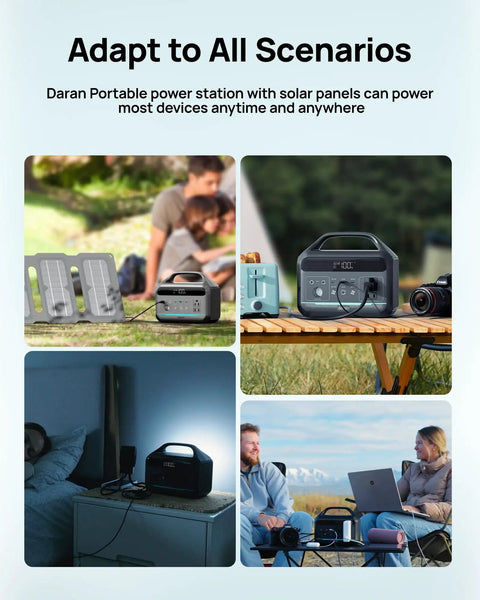 Portable Power Station 192Wh LiFePO4 Battery Solar Generator with 300W continuous power and dual AC outlets used outdoors.