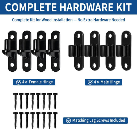 Beefy Heavy Duty Gate Hinges For Metal And Wood Fences, 304 Stainless Steel Construction, 600 LB Capacity kit with screws