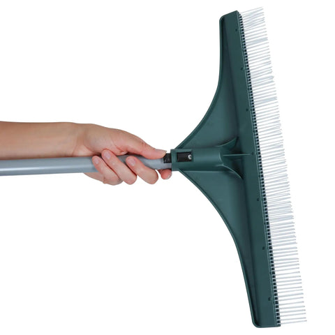 Extra Long Turf Rake For Artificial Grass Built Tough Heavy Duty Astro Turf Bristle Brush For Leaves Removal Rust And Abrasion Resistant Back Friendly Ergonomic Two Piece Handle 62 Inch Non Slip Design