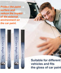 Scratch Removal Pen 2 Pack, Quick Fix For Scratches And Paint Damage, Weatherproof Car Scratch Repair Pen next to smiling man touching car