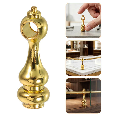 Golden Zinc Alloy Shelf Rail Brackets Set 24 Pieces With Enhanced Stability for kitchen islands display and bar carts setup
