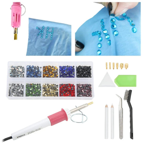 Fast Heat Hotfix Rhinestone Applicator Gear For DIY Crafts On Leather Clothes TShirts Wallets With Storage Bag Quick Heat Up In Minutes And Wide Application US Plug