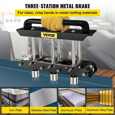 Three Station Edge Roller Bender for Sheet Metal Fabrication, 0-90 Degree Bends with adjustable heights, heavy-duty build