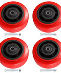 5 Inch Caster Wheel Set Of 4 With Polyurethane Surface And Dual Ball Bearings for Carts and Trolleys, 3200 Lbs Load Capacity, shown with screws